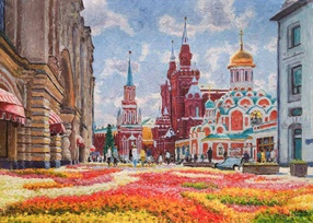 Никольская в цветочных коврах - картина И.В.Разживина