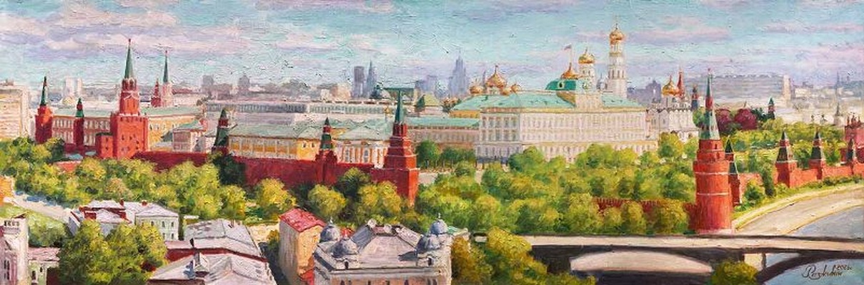 Панорама Московского Кремля - картина И.В.Разживина