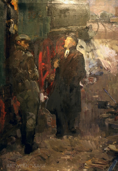 Ленин и машинисты - картина А.П.Фирсова