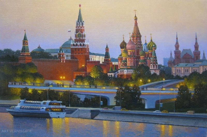 Вид на Зарядье и Кремль - картина М.В.Ланчака