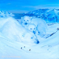 Белый медведь олимпиады - картина Никаса Сафронова