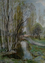 Весна на окраине - картина А.П.Фирсова