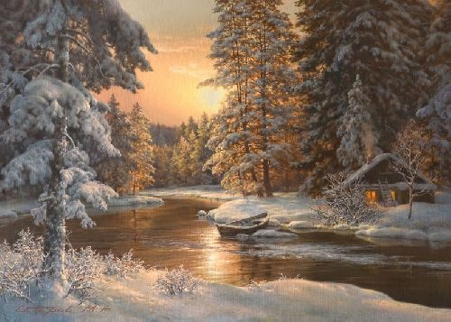 В зимнем лесу репродукция картины М.А.Сатарова