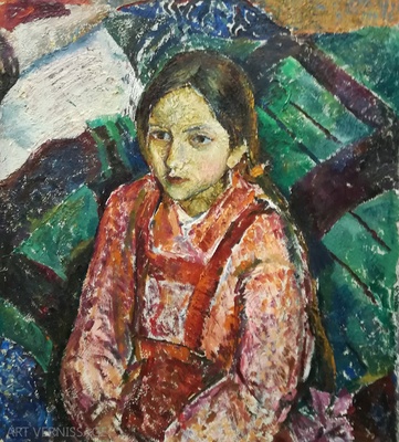 Девочка на диване - картина М.А.Требогановой