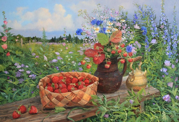 Сказка про клубнику картина В.Ю.Жданова