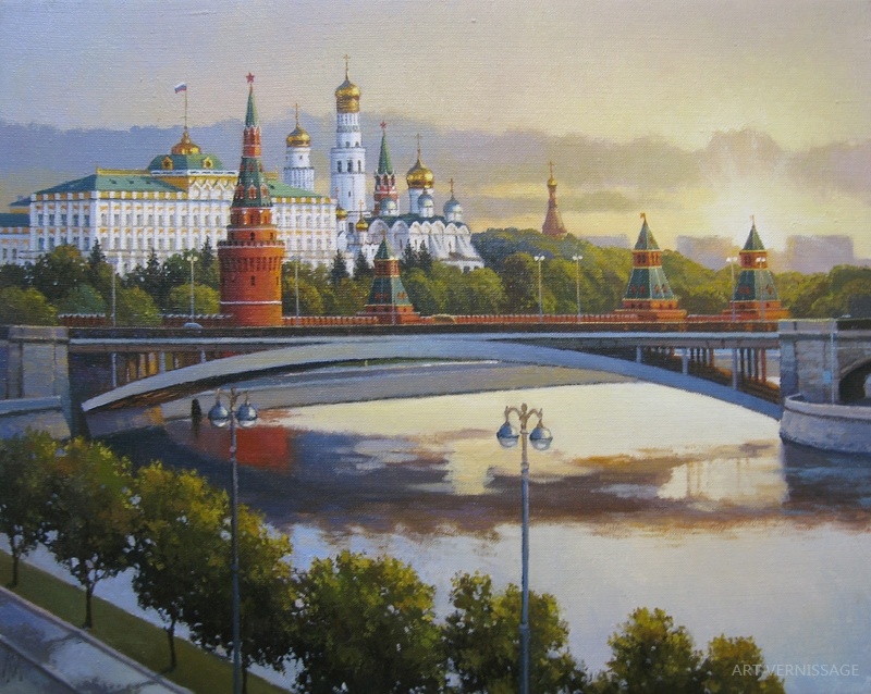 Рассвет над Москвой - картина М.В.Ланчака