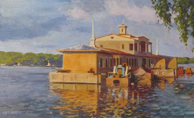 Плес, вечер на Волге - картина В.А.Лаповка