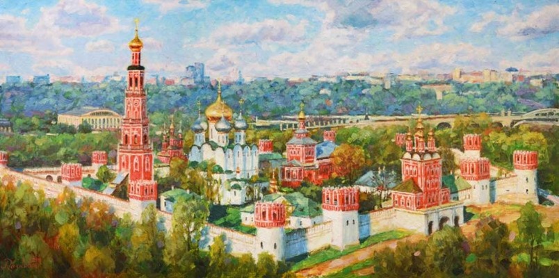 Величие Новодевичьего монастыря - картина И.В.Разживина