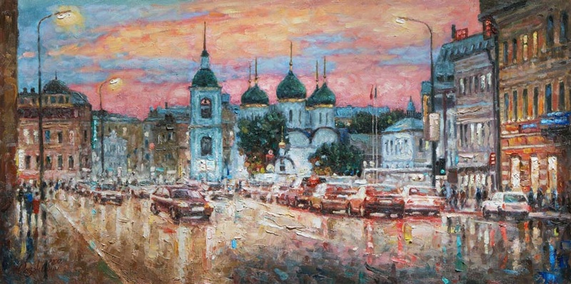 Розовые сумерки - художник И.В.Разживин