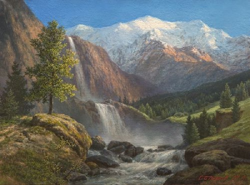 Водопад репродукция картины М.А.Сатарова