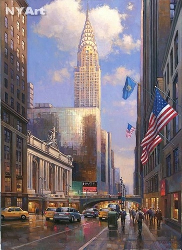 Нью-Йорк, 42-я улица, картина М.В.Ланчака