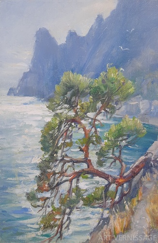 Сосна у моря - картина В.Ю.Екимова