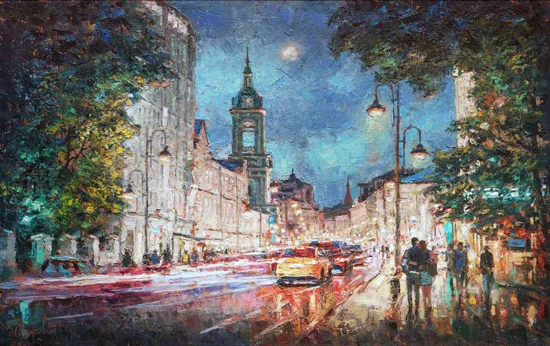 Чарующий вечер в Москве - картина И.В.Разживина