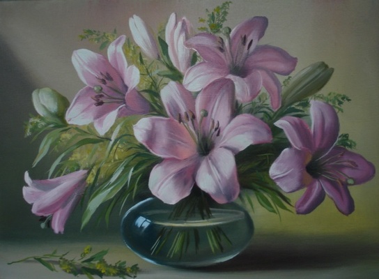 Букетик лилий - картина С.Ф.Годустовой