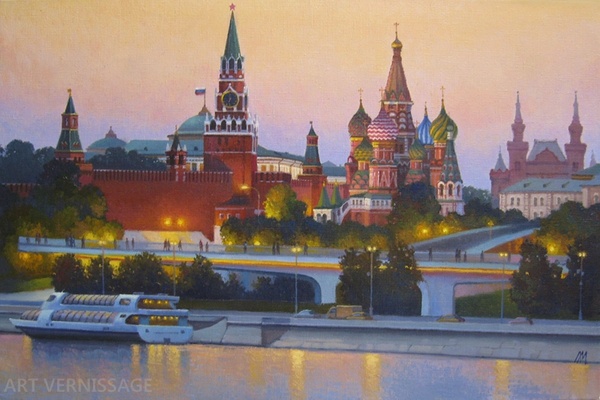 Зарядье и Московский Кремль - картина М.В.Ланчака