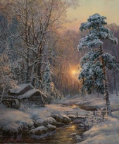 Зима репродукция картины М.А.Сатарова