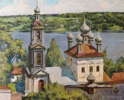 Плёс, храм над Волгой - картина В.А.Лаповка