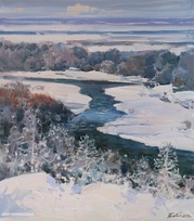 Зимушка - картина А.И.Бабича, пейзаж