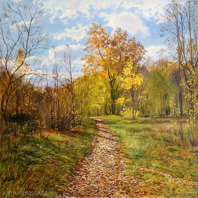 Осеннее солнце, утро - картина А.Б.Ефремова