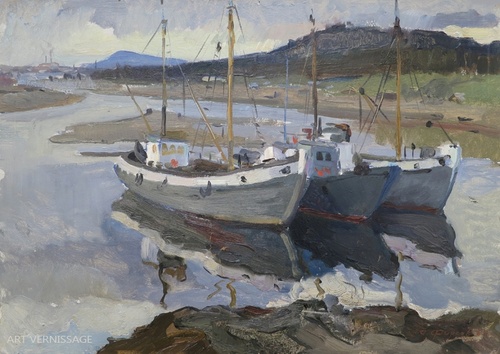 Баркасы, Кандалакша - картина Е.П.Фирсова