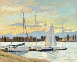 Вечер в яхт-клубе - картина И.В.Козловой-Кузнецовой