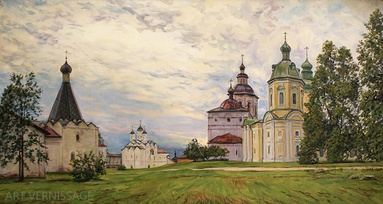 Храмы Кирилло-Белозерского монастыря - картина А.Б.Ефремова