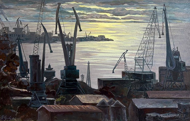 Порт в Таганроге - картина И.В.Козловой-Кузнецовой