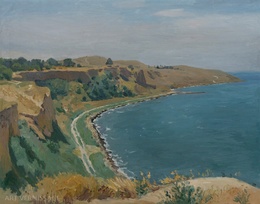 Таманский берег - картина Н.В.Водолазского, морской пейзаж