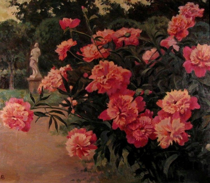 Пионы в Кусково - картина В.А.Лаповка