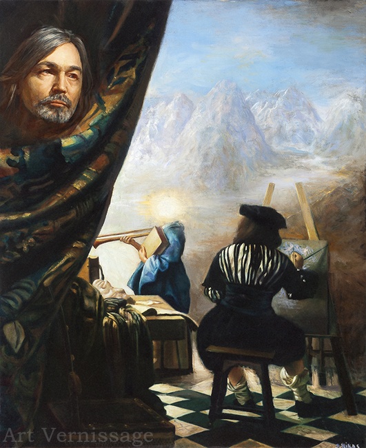 Яркий сон Вермеера о путешествии через горы к солнцу - картина Никаса Сафронова