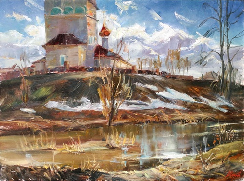 Разлив в Вятском картина В.Ю.Екимова