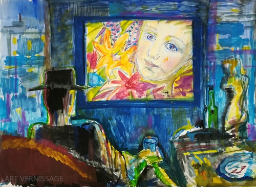 Телевизор - картина художника Требогановой М.А.