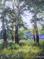 Осины рядом с рекой - картина Г.Кириченко