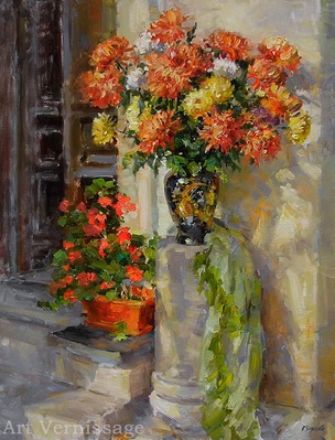 Старинная колонна - картина Н.В.Зюзьковой