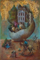 Города и дороги, репродукция картины С.Н.Лукьянова