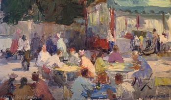 Уличное кафе - картина А.П.Фирсова