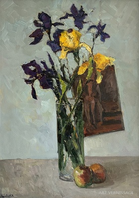 Ирисы - картина И.В.Козловой-Кузнецовой, натюрморт