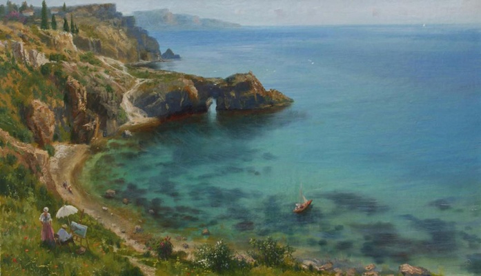На пленере картина В.Ю.Жданова