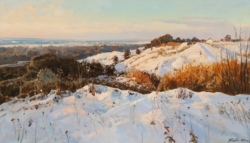 Зима на окраине деревни - картина А.И.Бабича