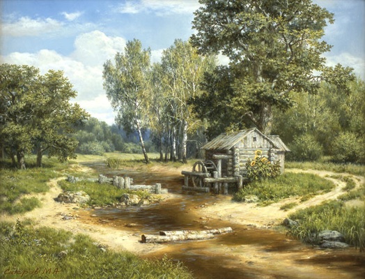 Старая мельница репродукция картина М.А.Сатарова