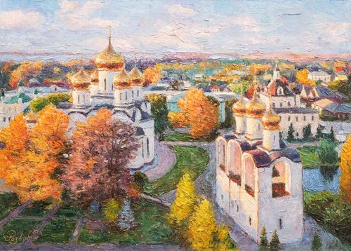 Золотая осень в Переславле-Залесском - картина И.В.Разживина