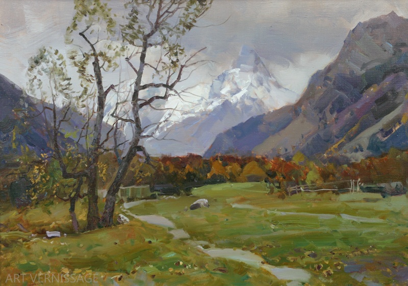 Этюд с деревьями - картина А.И.Бабича