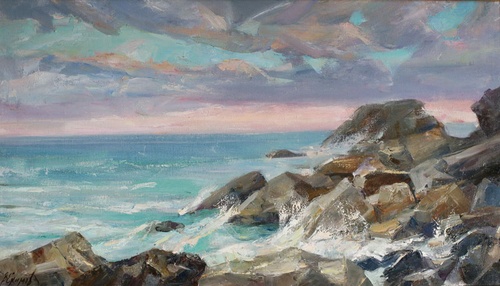 Закат на море картина В.Ю.Екимова