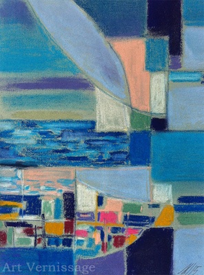 Город у моря - картина Л.А.Малафеевского