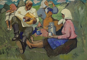 Обед в поле - картина Ю.П.Лежникова