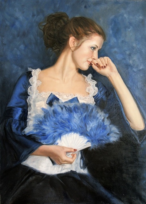 Девушка в синем платье - портрет художника А.Б.Ефремова