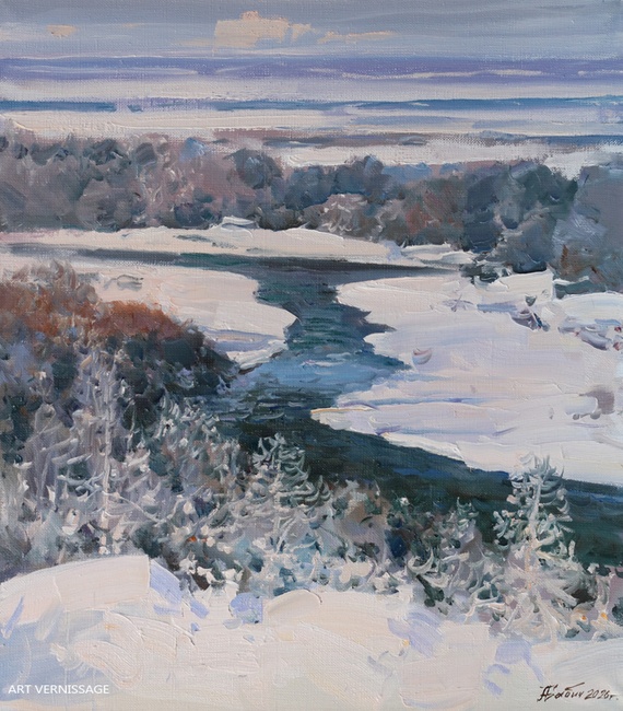 Зимушка - картина А.И.Бабича, пейзаж
