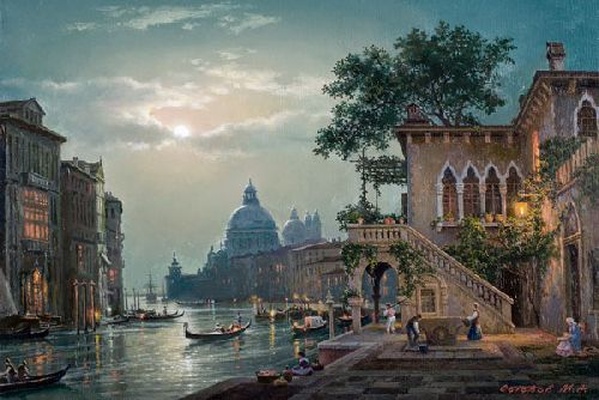 Ночная Венеция - картина М.А.Сатарова