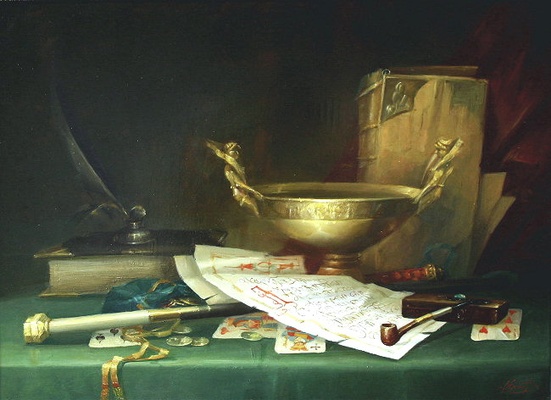 Натюрморт с бронзовой чашей - репродукция В.Ю.Екимова