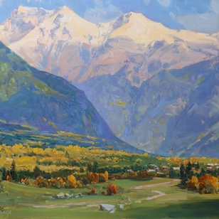 Архыз, утопающий в осени - картина А.И.Бабича, горный пейзаж